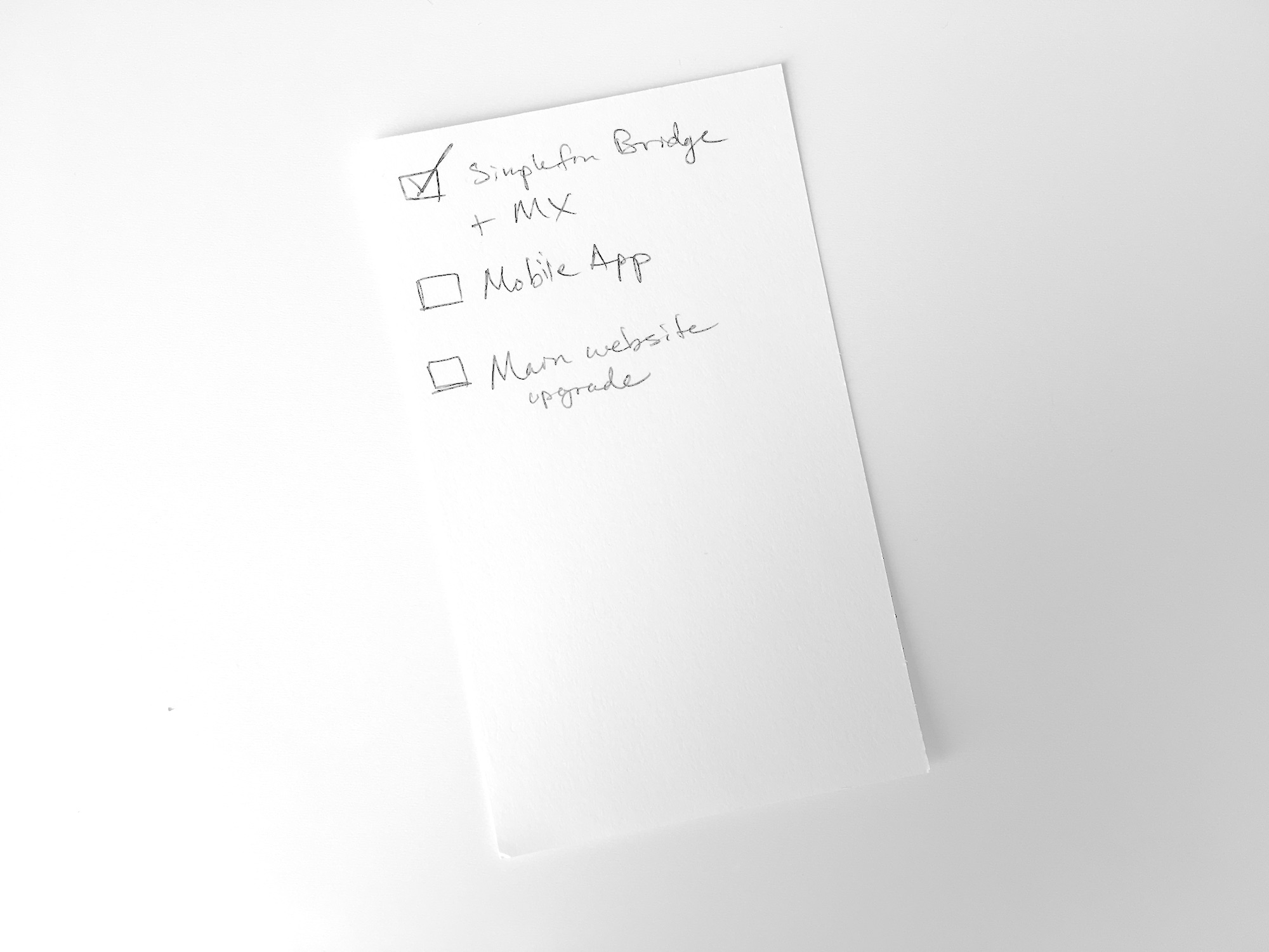 A todo list with the second item being Mobile App